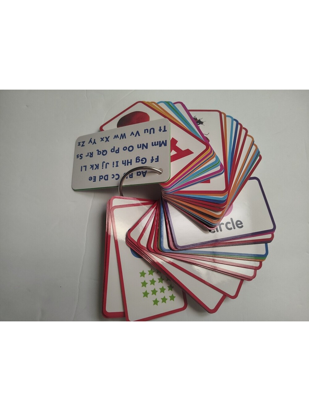 Educational Alphabet and Shapes Flash Cards with Clear Carrying Case